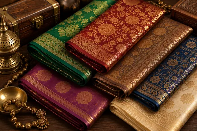 Old silk sarees with zari borders